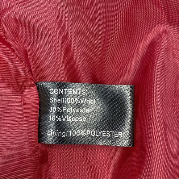 GC Gallery Collection Red Classic Wool Double Breasted Peacoat Vtg Button Front - Picture 11 of 16